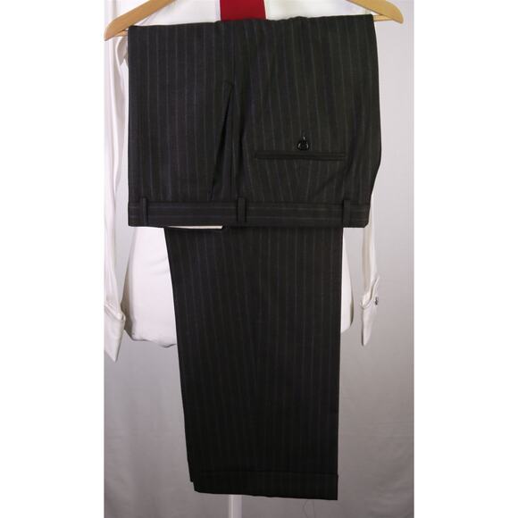 Hickey Freeman Brown Sky Blue Pinstripes Wool Cashmere 2-Btn Suit Madison 42R - Picture 9 of 9